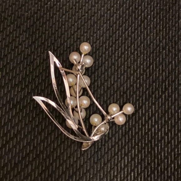 Vintage Silver Cluster 🎋Pearl Brooch/Pin - Picture 2 of 4